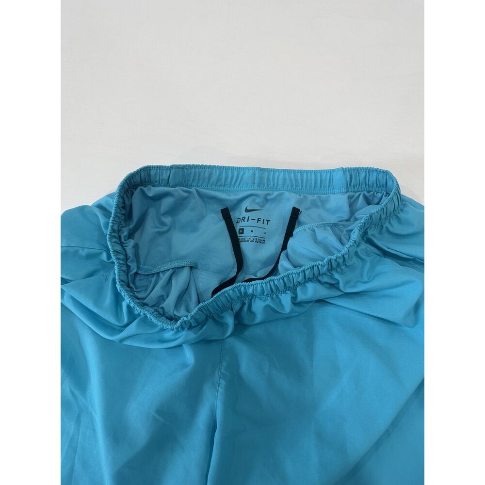 Nike Dri-FIT Running Shorts Size M Turquoise Blue Mesh Athletic Drawstring